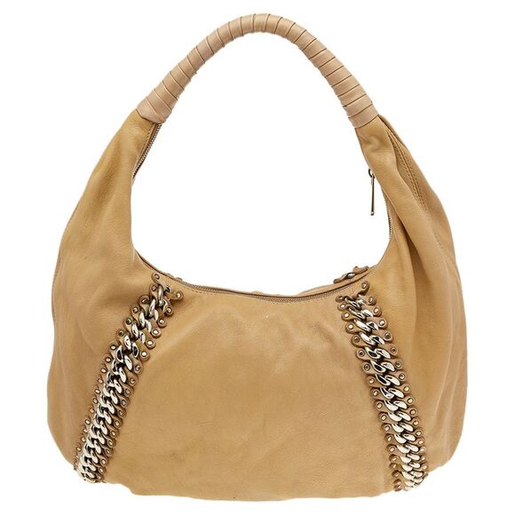 Michael Kors Beige Leather ID Chain Hobo - Picture 4 of 4